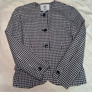 Amanda Smith Black and White Gingham Blazer